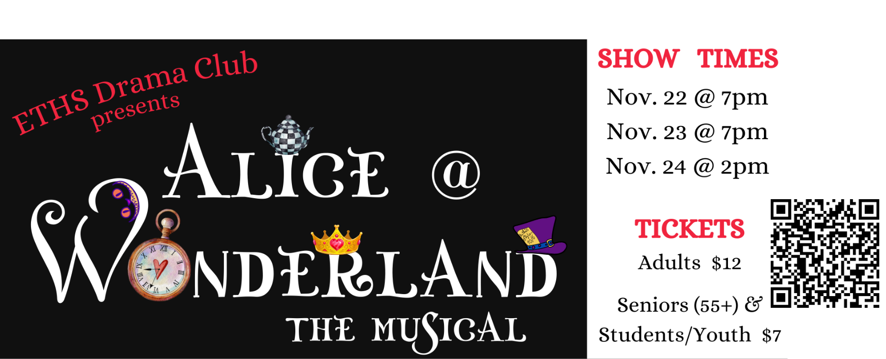 Purchase Tickets for Alice @ Wonderland: The Musical! banner